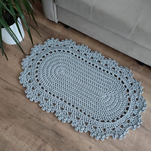 dywany Dywan owalny szydełkowy ze sznurka 55cmx90cm