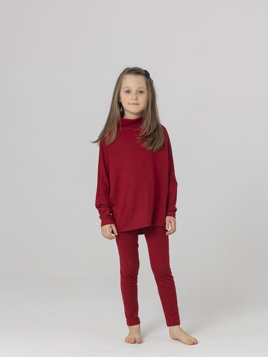 bluzy dla dziewczynki Miękka bluza dziecięca - czerwony melanż