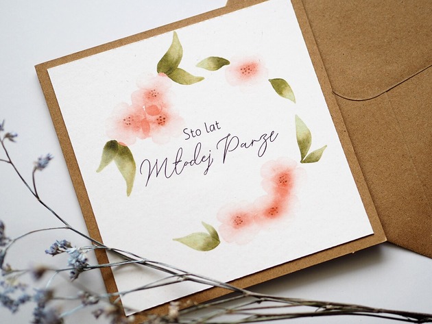 kartki scrapbooking Kartka na ślub rustykalna Pomarańczowe kwiaty i listki