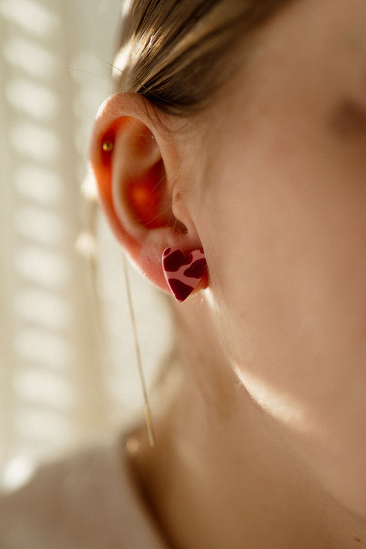 kolczyki z masy plastycznej Sztyfty pastylki SERDUSZKA