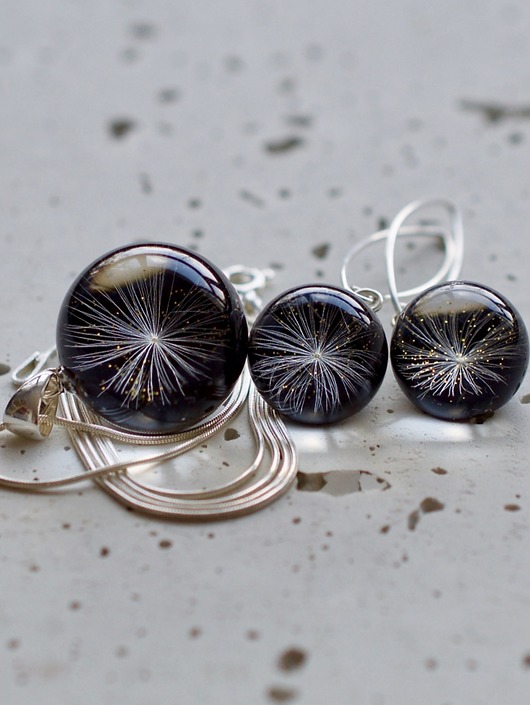 zestaw-dmuchawce w żywicy 1 Grol Jewellery