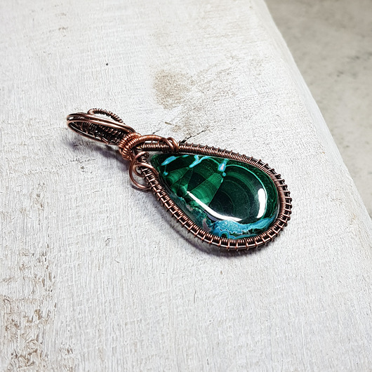 wisiory Wisiorek z malachitem   m281