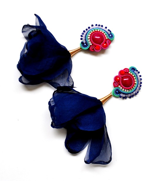 kolczyki soutache Sutaszowe kolczyki PETRA
