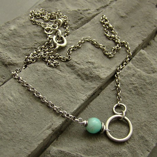 srebrne naszyjniki Amazonit - naszyjnik