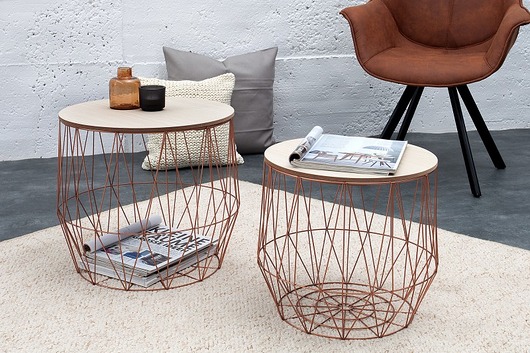 Zestaw stolików Storage 2szt miedziane Home Design