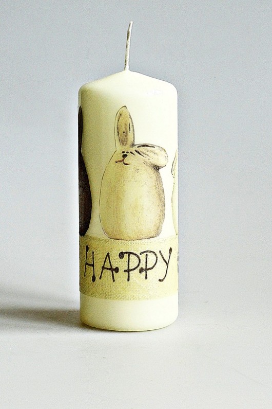 świeca decoupage  ,,Happy Easter'' Nikka handmade