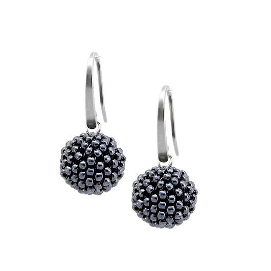 Kolczyki Glamour - Silver & Hematite Ilovehandmade