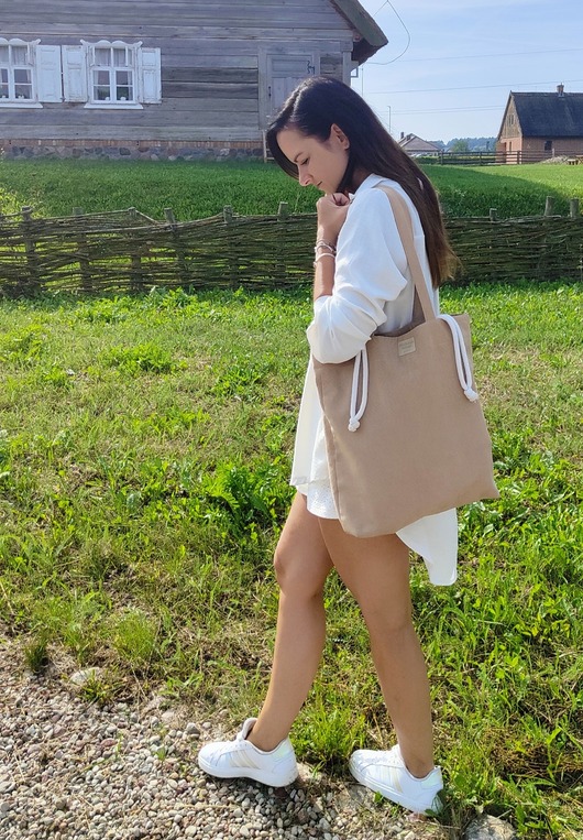 torby na ramię Torba HANA Spring Meadow-duża beżowa torba z kominem z nubuku