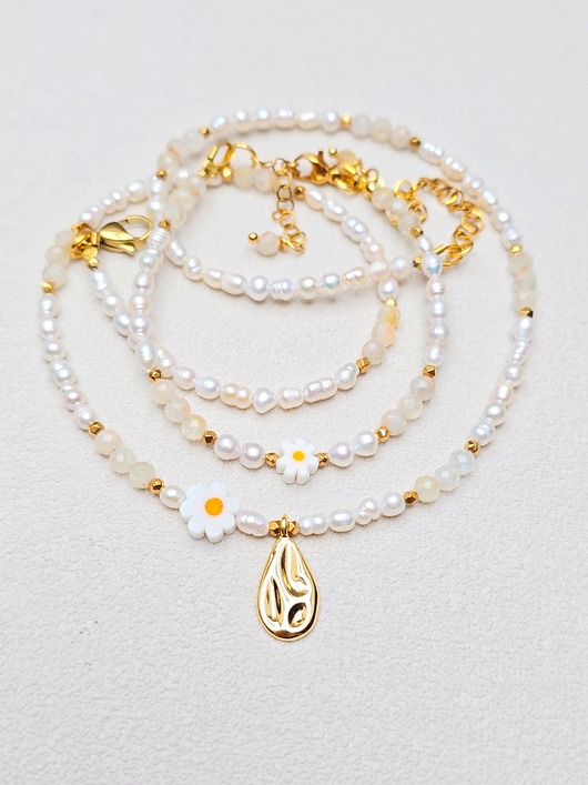 komplet biżuterii Delikatny Komplet z Kwiatkami Millefiori