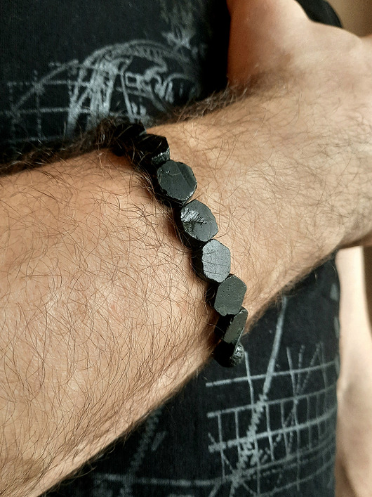 biżuteria męska Bransoleta Męska Czarna L  Amulet