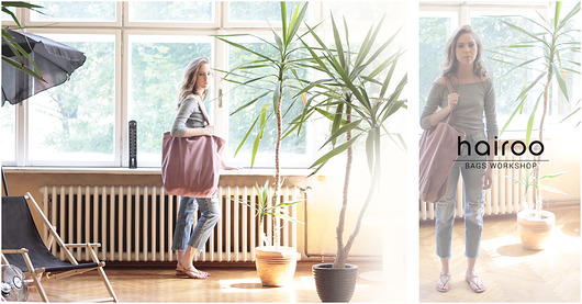 Big Lazy bag torba różowa na zamek / vegan / eco hairoo