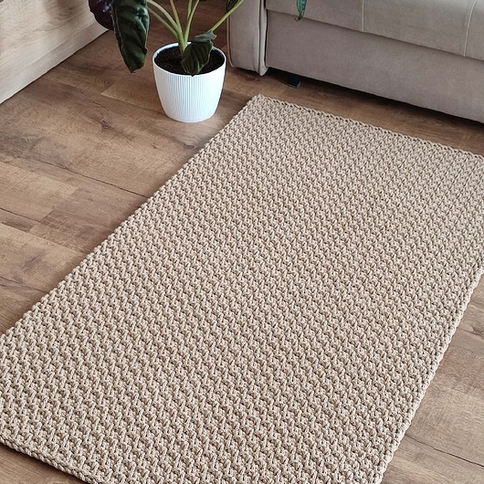 dywany Dywan ze sznurka prostokątny szydełkowy 70cmx130cm