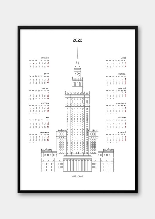 kalendarze i plannery Kalendarz Warszawa 2026