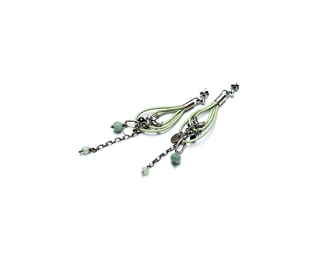 kolczyki srebrne Kolczyki srebrne Pętelki -szałwia z miętą