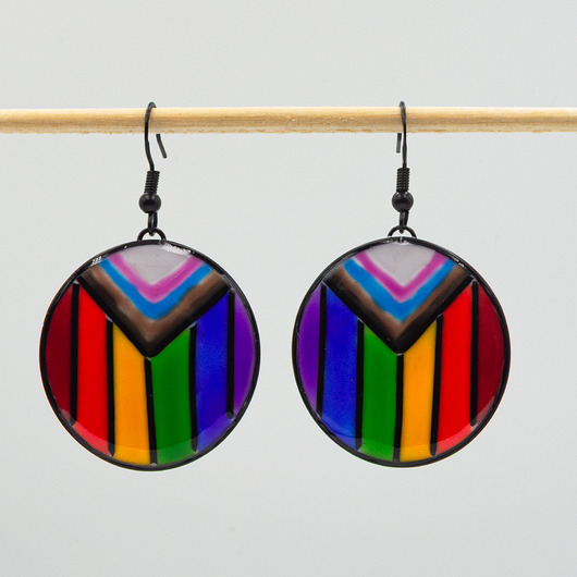 kolczyki z żywicy Kolczyki tęczowe pride z żywicy 055