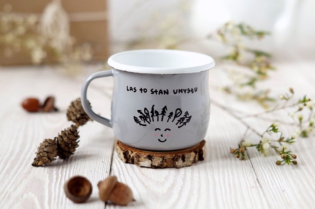 kubki Emaliowany Kubek Miłośnika Lasu