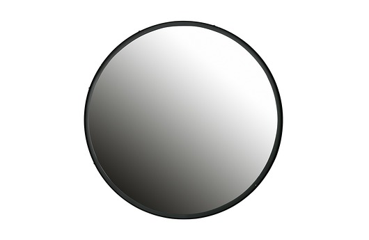 Lustro okrągłe czarna metalowa rama 80 cm Home Design