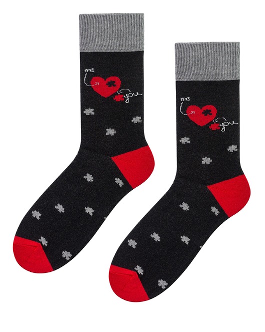 Skarpetki męskie Serce puzzle Popsox