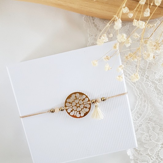 bransoletka z rozetą LEI handmade 