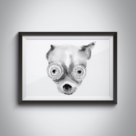 Akwarelowe Zwierzaki Grafika Chihuahua A4 ILOBAHIE