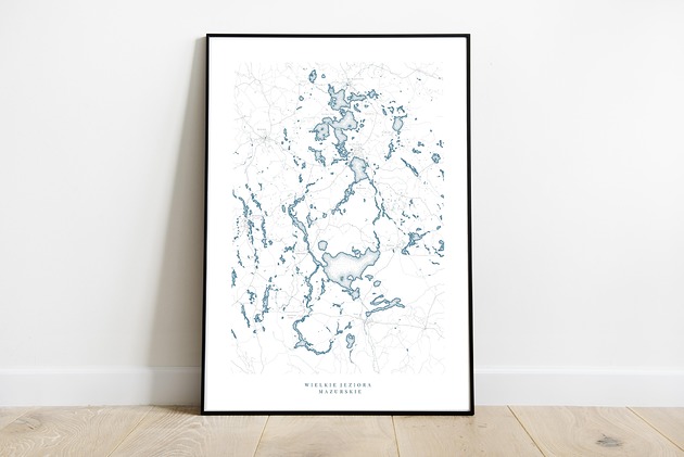 Plakat Mazury - Wielkie Jeziora Mazurskie maps by P