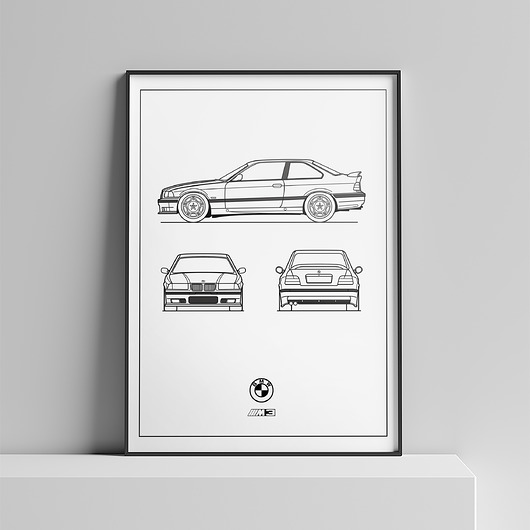 plakaty Plakat Legendy Motoryzacji - BMW M3 e36