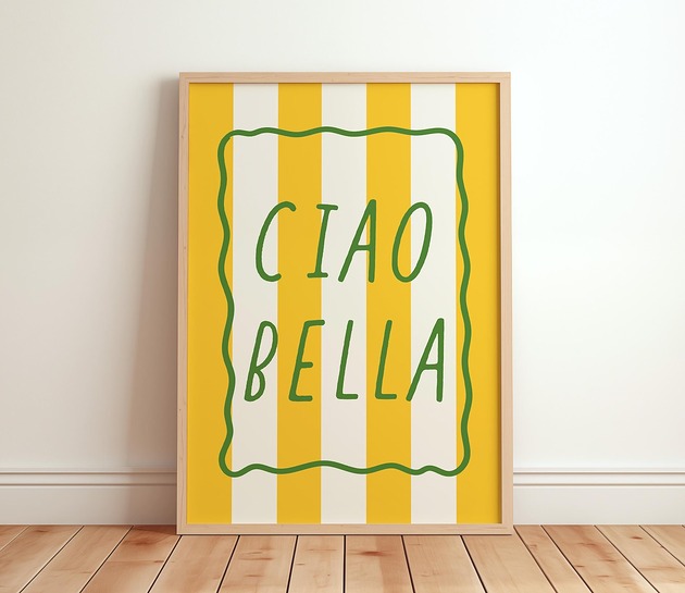 plakaty Grafika z napisem CIAO BELLA