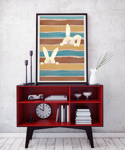 plakaty Kolorowe króliki - plakat fine art, giclee