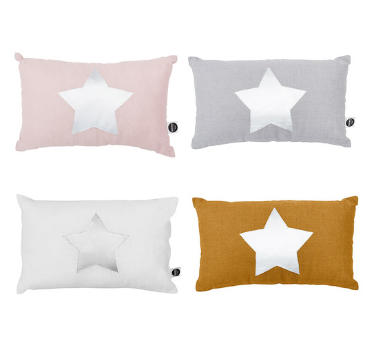 dekoracje świąteczne BOHO poduszka ze srebrną gwiazdką