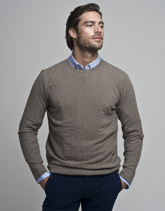 Sweter ardara o-neck brązowy BORGIO