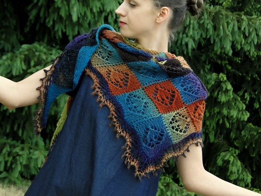 dotyk jesieni / delikatna chusta agat handmade
