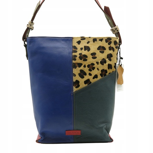 torby na ramię Torebka skórzana damska na ramię, mieści format A4 pojemna OLIVKA