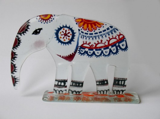 słoń indyjski WIELOBARWNY Borowska Glass Design