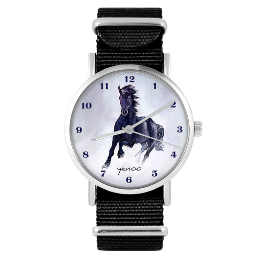 zegarki unisex Zegarek - Czarny koń cyfry - czarny, nylonowy