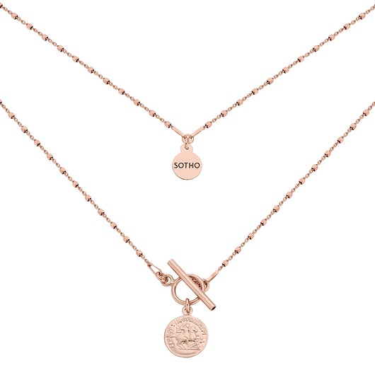 złote naszyjniki Naszyjnik z monetą z różowego złota