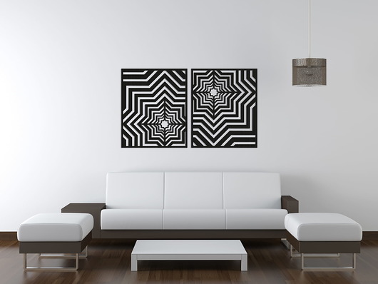 dekoracje - na ścianę 3D DEKORACYJNE PANELE GEOMETRYCZNE, MINIMALISTYCZNA DEKORACJA ŚCIENNA, CZARNY