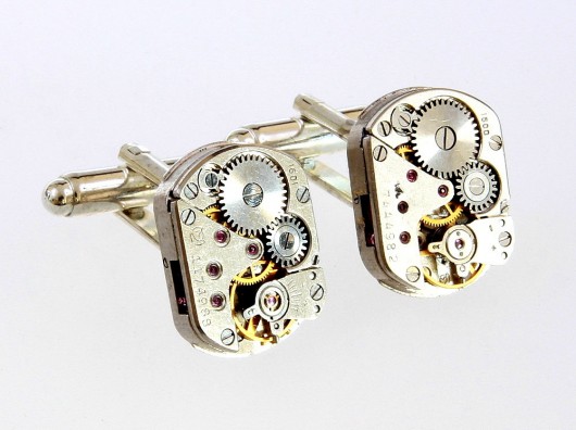 spinki do mankietów Spinki mechaniczne - Squares II + Pudełko - Spinki, silver - szybka wysyłka