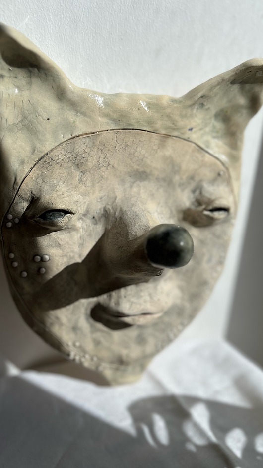 figurki i rzeźby Obraz ceramiczny, płaskorzeźba, twarz, maska (do zawieszenia na ścianie)