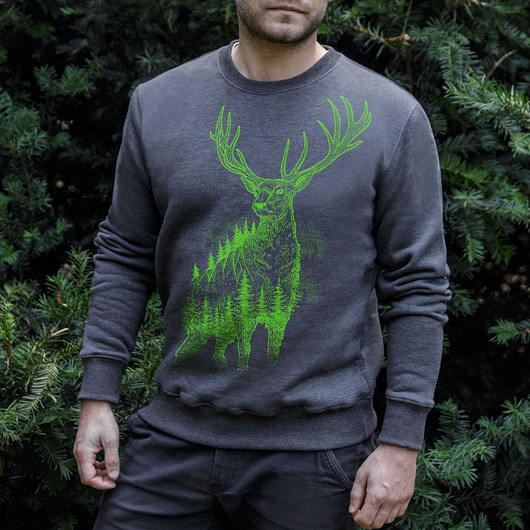 Bluza męska bez kaptura crewneck JELEŃ Szwendam sie