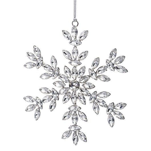 dekoracje świąteczne Ozdoba - zawieszka 2 szt. śnieżynki srebrne 2 szt. FIOCCO DI NEVE