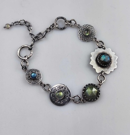 bransoletki z kamieni naturalnych Vivian - bransoletka z amazonitem, chalcedonem i larimarem