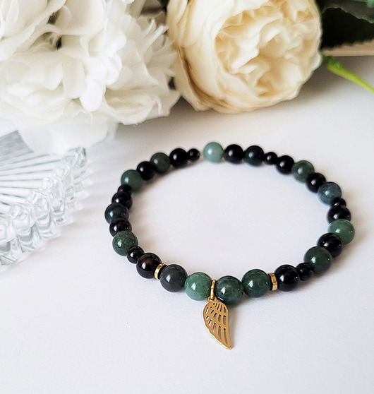 bransoletki z kamieni naturalnych Wytrwałość - bransoletka ze skrzydłem