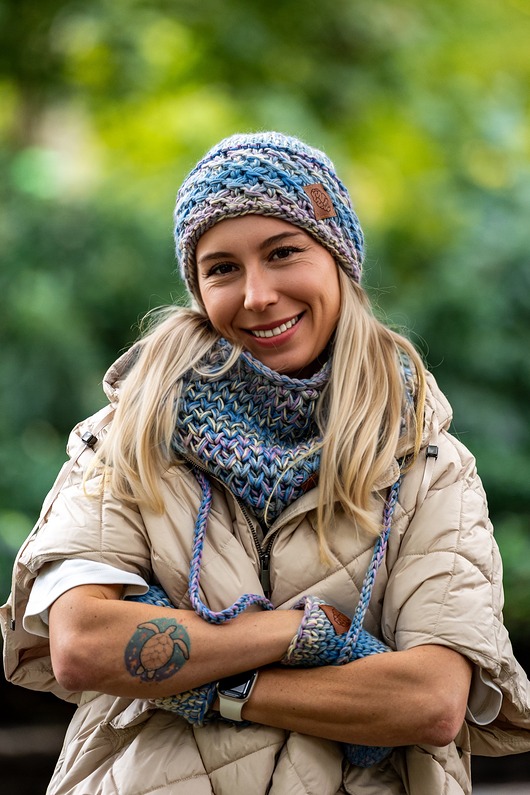 czapki damskie Czapka MERINO 100% Hope Pastele + podszewka BAWEŁNA