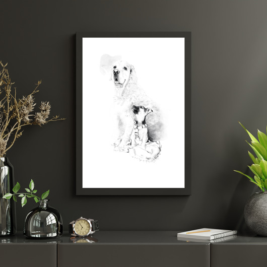 grafiki i ilustracje Grafika - rysunek - Psy, przyjaźń, przywiązanie