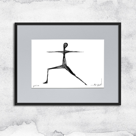 grafiki i ilustracje Minimalistyczna grafika z ramą nr 145 - joga