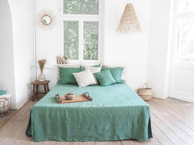 koce i narzuty Lambrekin Classic EUCALYPTUS green