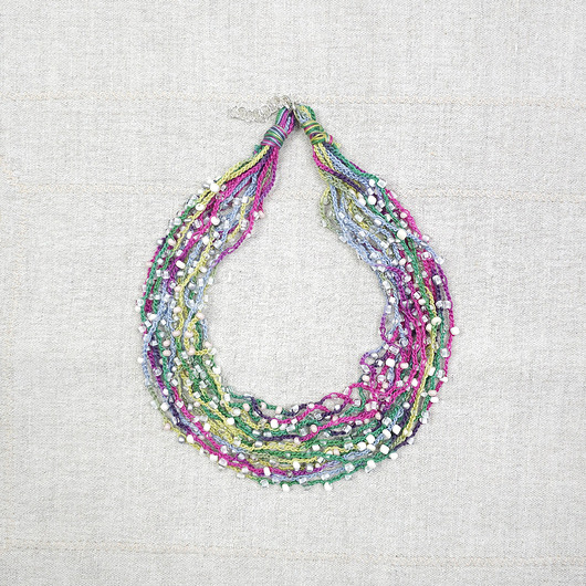 kolie 7025 Wielonitkowy naszyjnik z koralikami