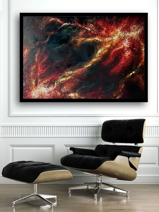 obrazy Obraz "Impuls" 80x60 cm olej na płótnie, struktura