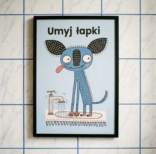 plakaty Plakat 30x40 łazienka myj łapki Chihuahua