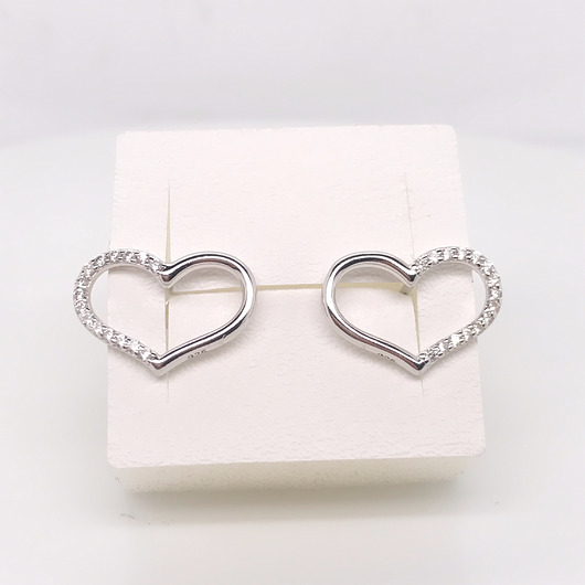 Duże kolczyki srebrne serca z cyrkoniami pr.925 VENA Jewellery